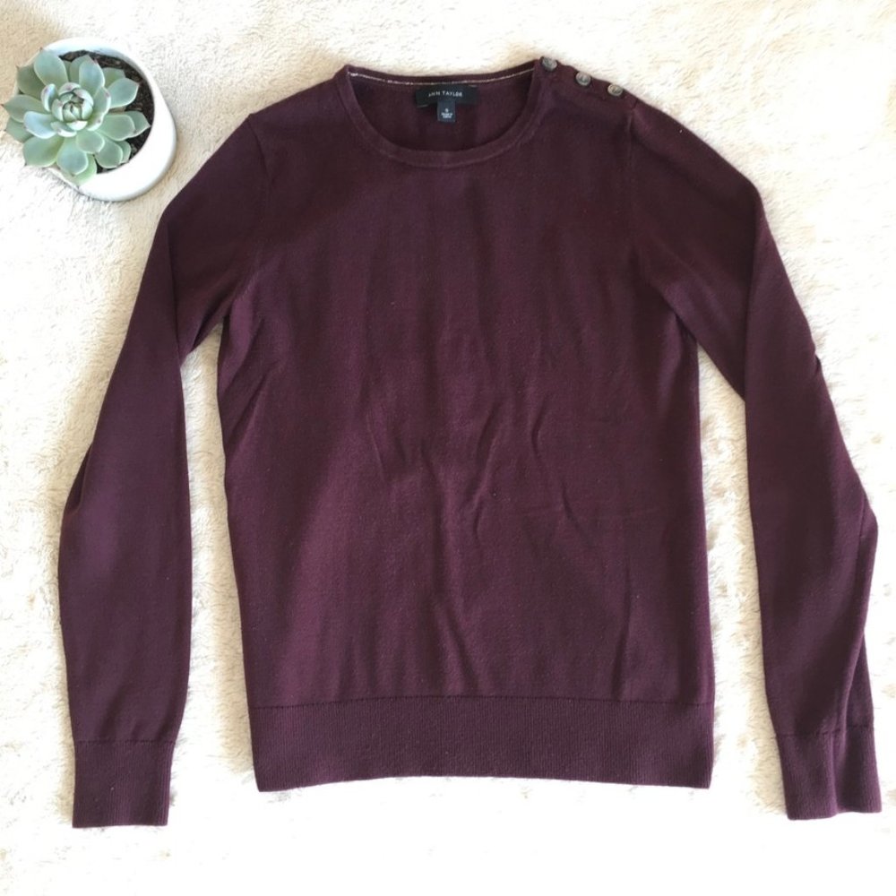 Banana Republic Button Shoulder Crewneck Sweater